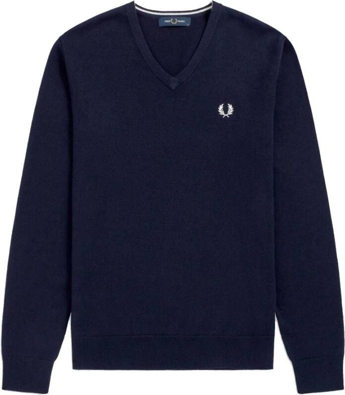 Fred Perry Authentieke Clic V-Neck Jumper Navy Blauw Heren