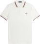 Fred Perry Authentieke slanke fit Twin getipt paal Wit Heren - Thumbnail 1