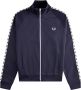 Fred Perry Authentieke Taped Track Jacket Donkergrijs Blauw Heren - Thumbnail 1