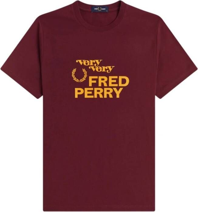 Fred Perry Bedrukt t-shirt Rood Heren