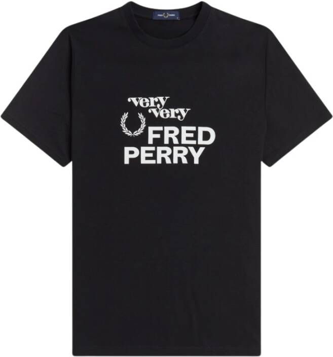 Fred Perry Bedrukt t-shirt Zwart Heren