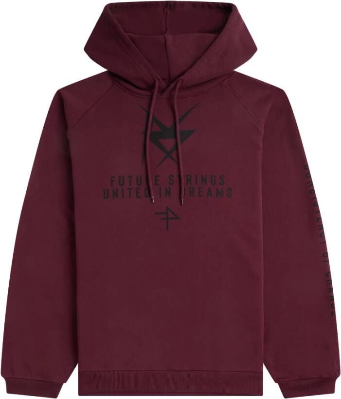 Fred Perry Bedrukte Overhead Hoodie Rood Heren