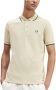 Fred Perry slim fit polo TWIN TIPPED met contrastbies ecru white black - Thumbnail 1