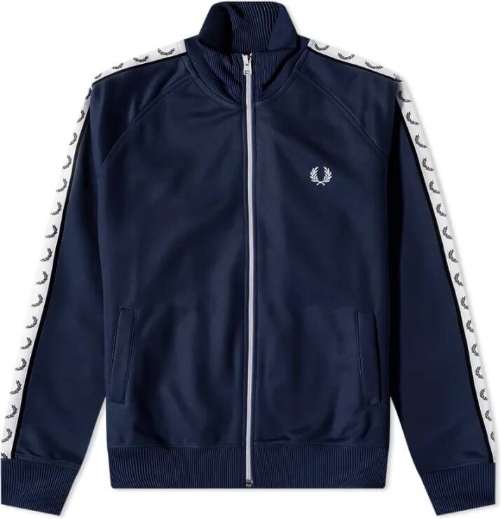 Fred Perry Carbon Blue-S Taped Track Jacket Blauw Heren