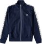Fred Perry Carbon Blue-S Taped Track Jacket Blauw Heren - Thumbnail 1