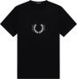 Fred Perry Circle Branding Tee Zwart Black Heren - Thumbnail 1