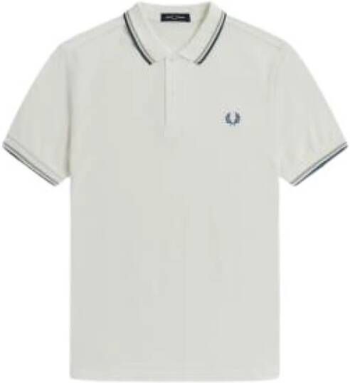 Fred Perry Contrasterende Strepen Polo Shirt White Heren