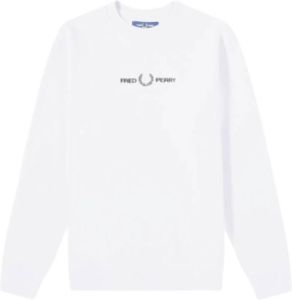 Fred Perry Embroidered Sweatshirt Snow White Wit Heren