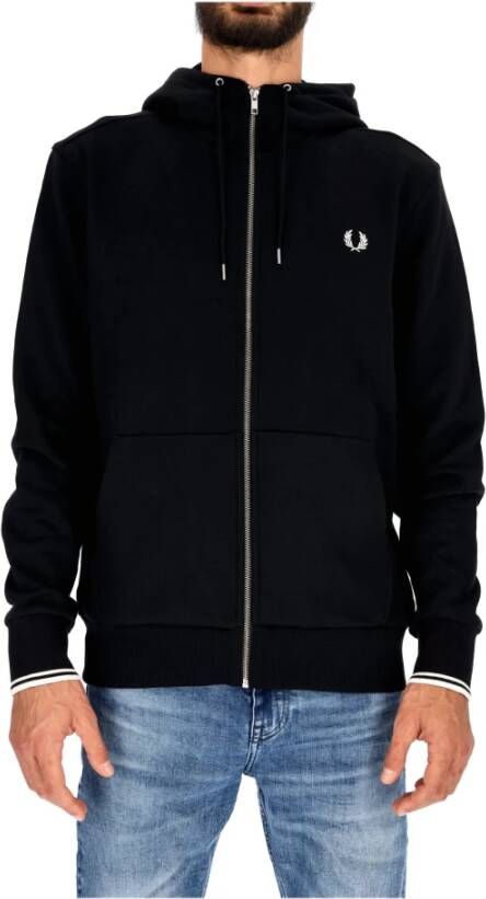 Fred Perry Felpa con cappuccio e zip interna uomo J7536 Nero Zwart Heren - Foto 5