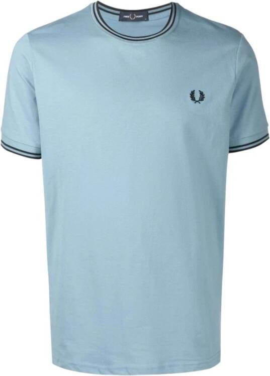 Fred Perry FP Twin getipt T-shirt Blauw Heren