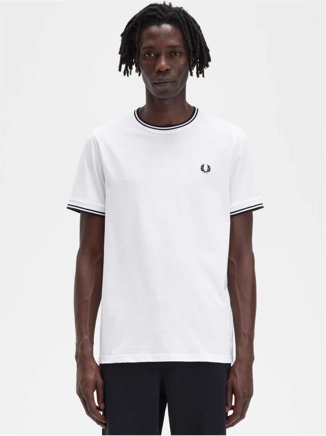 FRED PERRY Heren Polo's & T-shirts Twin Tipped T-shirt Wit - Foto 8