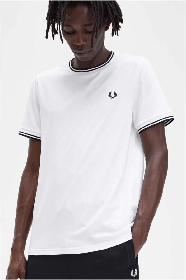 FRED PERRY Heren Polo's & T-shirts Twin Tipped T-shirt Wit - Foto 9