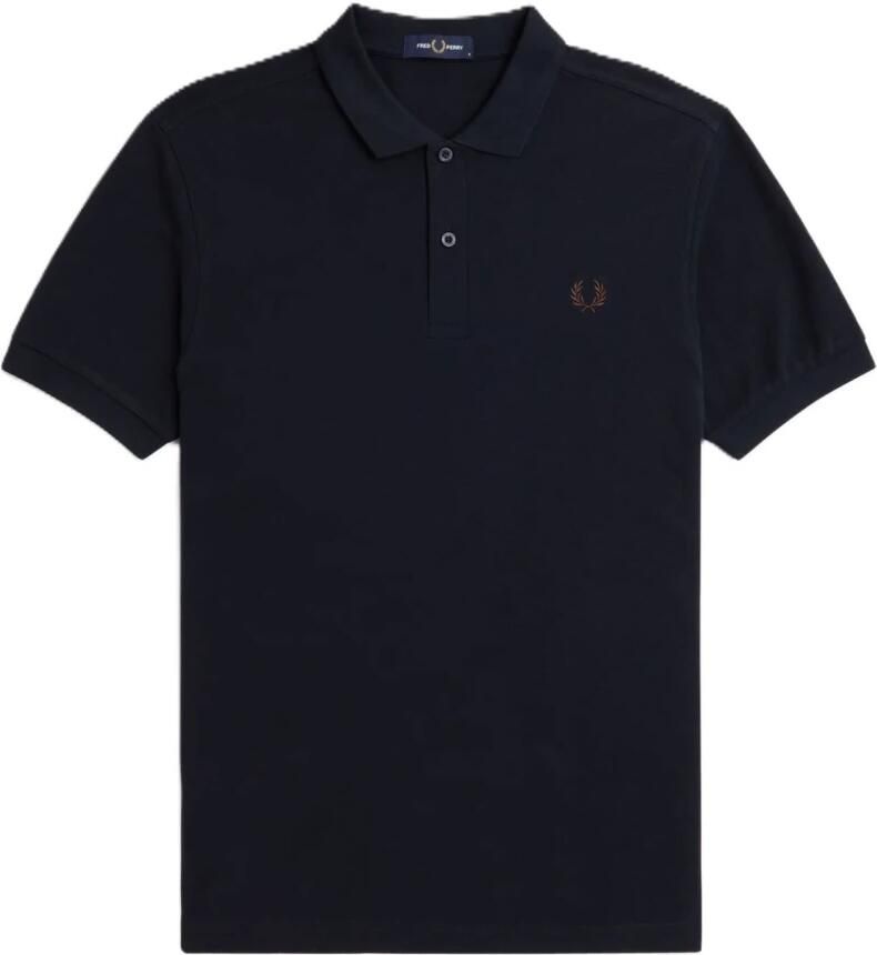 Fred Perry Blauw Logo Bruin Poloshirt Blue Heren - Foto 5