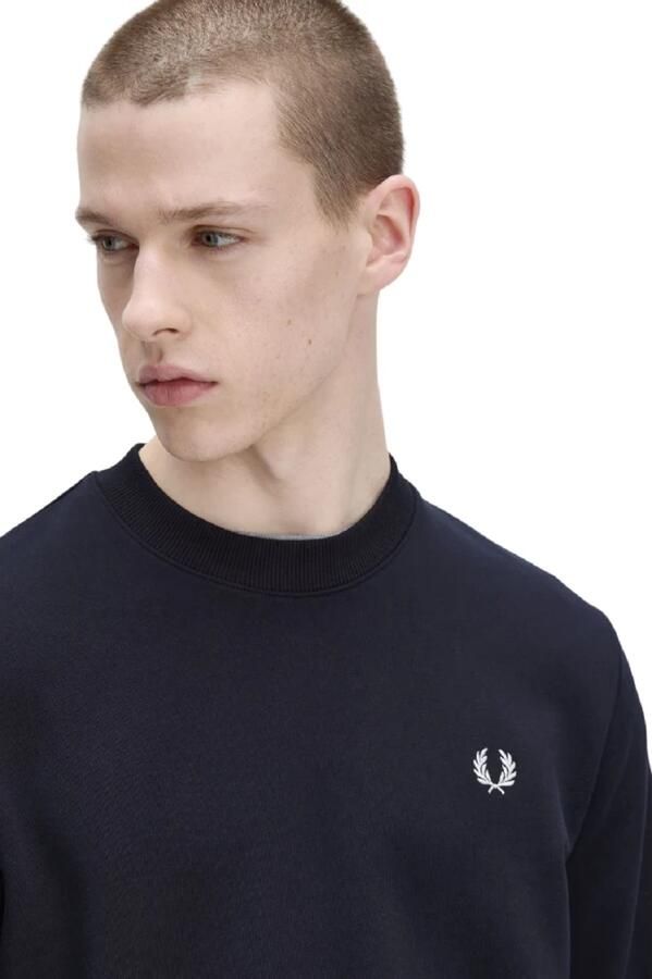 Fred Perry Heren Katoenen Sweatshirt met Geribbelde Afwerkingen Blue Heren - Foto 12