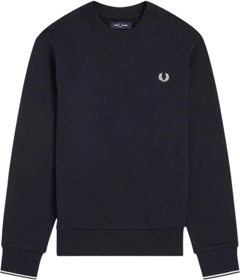 Fred Perry Heren Katoenen Sweatshirt met Geribbelde Afwerkingen Blue Heren - Foto 5