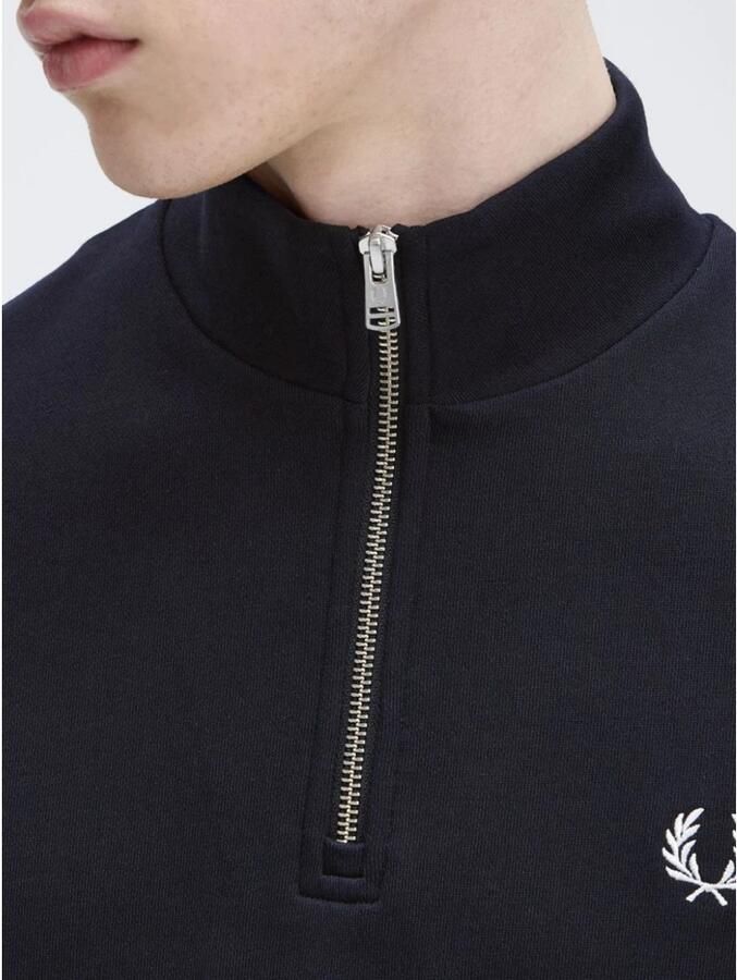 FRED PERRY Heren Truien & Vesten Half Zip Sweatshirt Donkerblauw - Foto 3