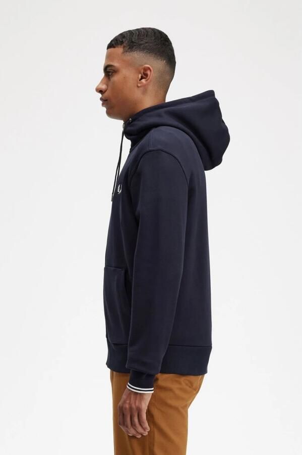 FRED PERRY Heren Truien & Vesten Hooded Zip Through Sweatshirt Donkerblauw - Foto 4