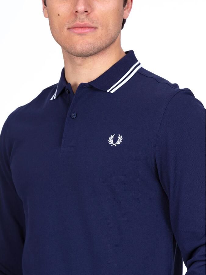 FRED PERRY Heren Polo's & T-shirts Twin Tipped Shirt Long Sleeve Donkerblauw - Foto 2