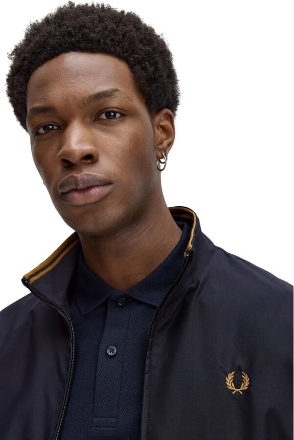 Fred Perry Blauwe Sportieve Nylon Jas Brentham Stijl Blue Heren