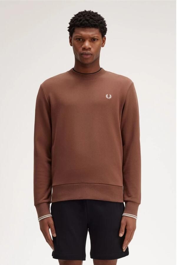 FRED PERRY Heren Truien & Vesten Crew Neck Sweatshirt Roest - Foto 4