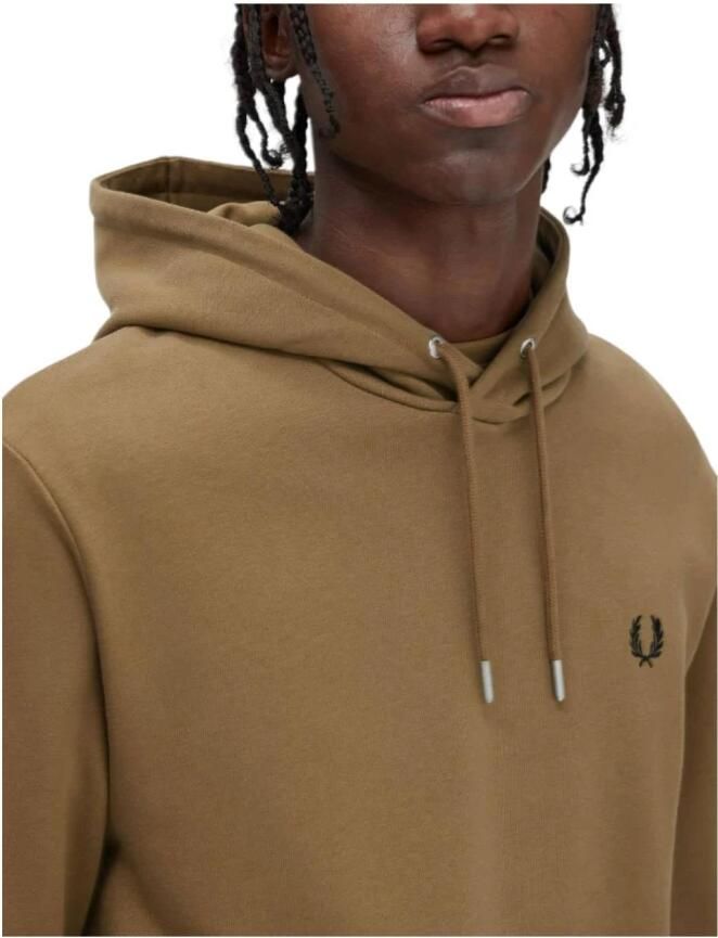 Fred Perry Bruine hoodie met iconische details Brown Heren
