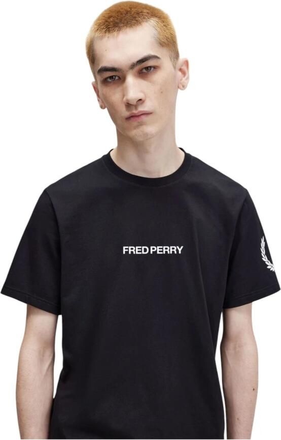 Fred Perry Casual Katoenen T-shirt voor Dagelijks Gebruik Black Heren - Foto 3