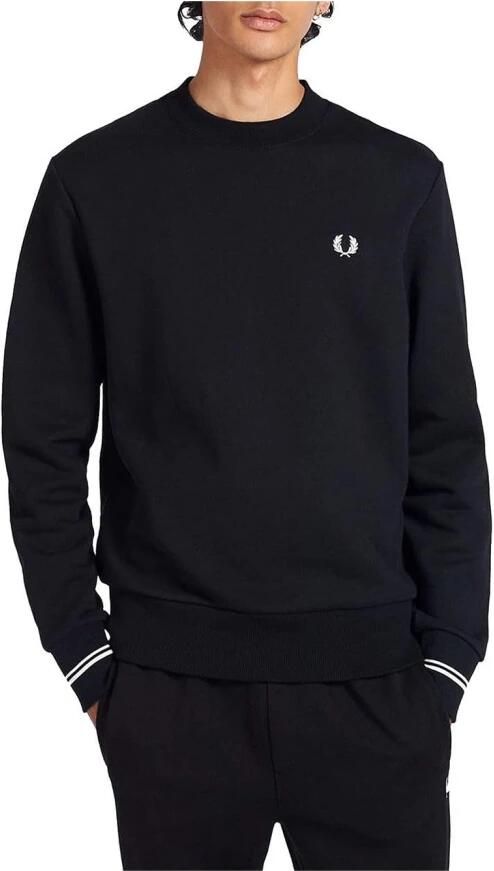 Fred Perry Heren Sweatshirt met Dubbele Streep Manchet Black Heren - Foto 9