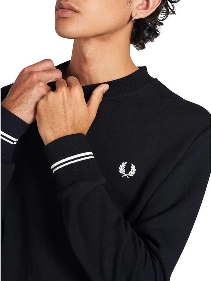 Fred Perry Heren Sweatshirt met Dubbele Streep Manchet Black Heren - Foto 3
