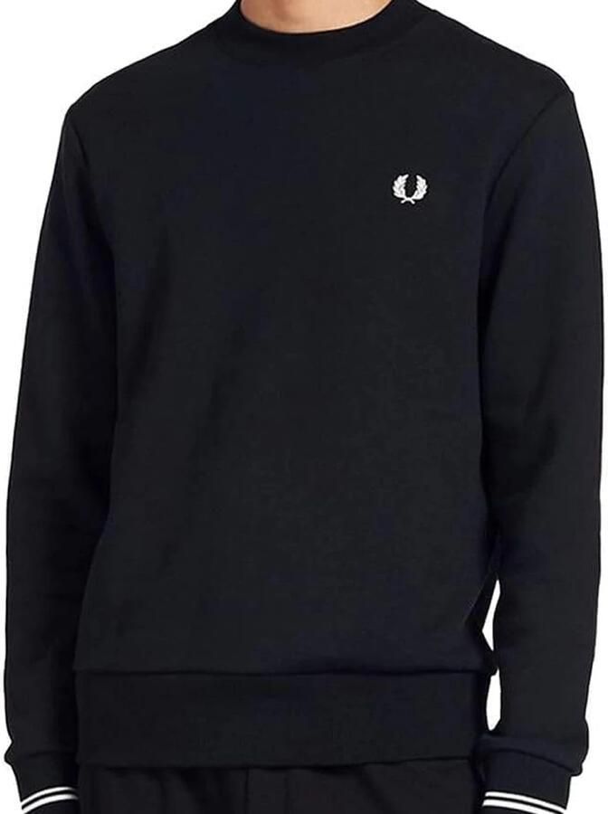 Fred Perry Heren Sweatshirt met Dubbele Streep Manchet Black Heren - Foto 7