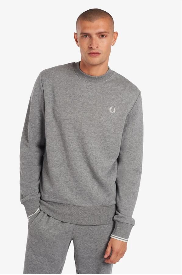 Fred Perry Klassieke Katoenen Sweatshirt Groen Heren - Foto 3