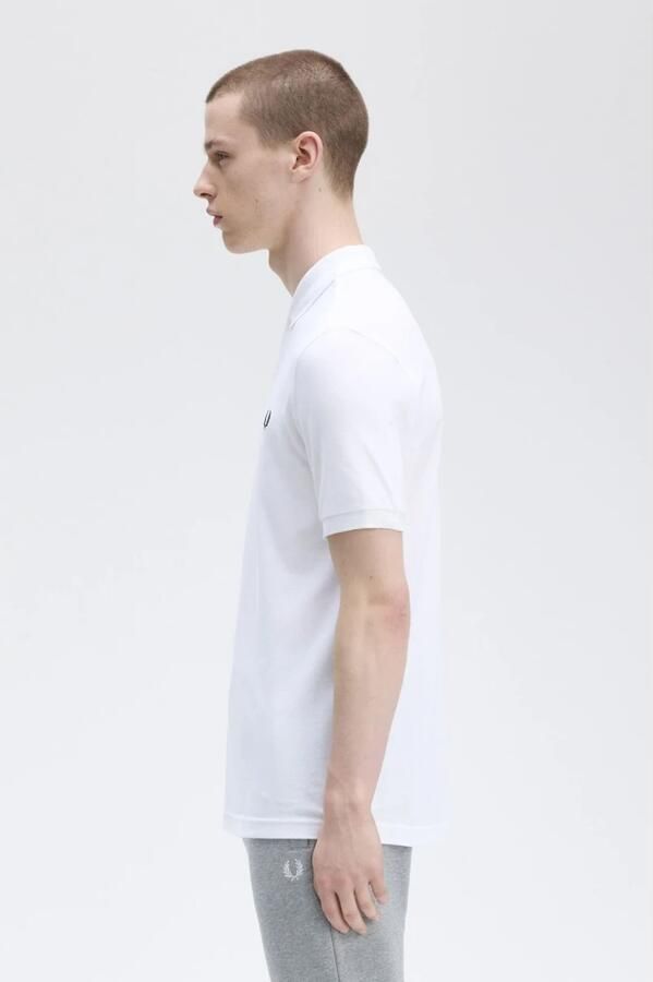 Fred Perry Origineel Enkele Streep Katoenen Poloshirt White Heren - Foto 10