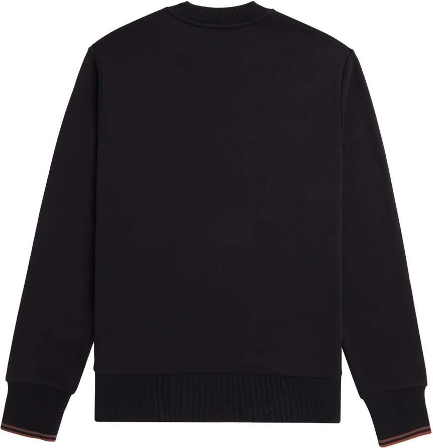 Fred Perry Zwarte Geborduurde Logo Ronde Hals Sweatshirt Black Heren - Foto 7