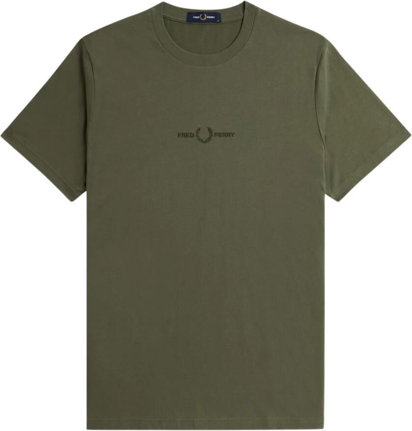 Fred Perry Geborduurd T-shirt Groene Top Green Heren