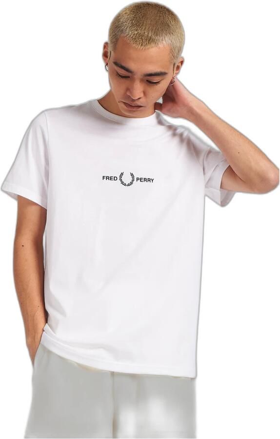 Fred Perry Geborduurd T-shirt voor moderne mannen White Heren - Foto 9