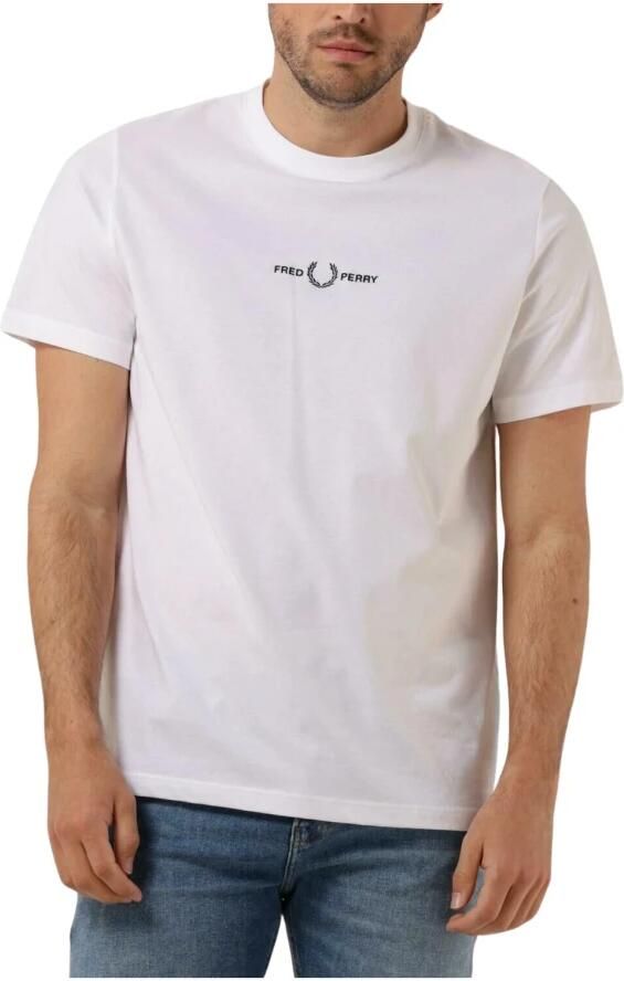 Fred Perry Geborduurd T-shirt voor moderne mannen White Heren - Foto 10