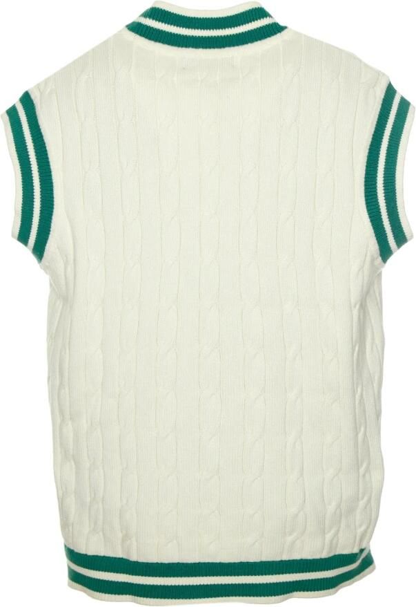 Fred Perry Gebreide Tennis Tank Pullunder met V-hals White Heren - Foto 3