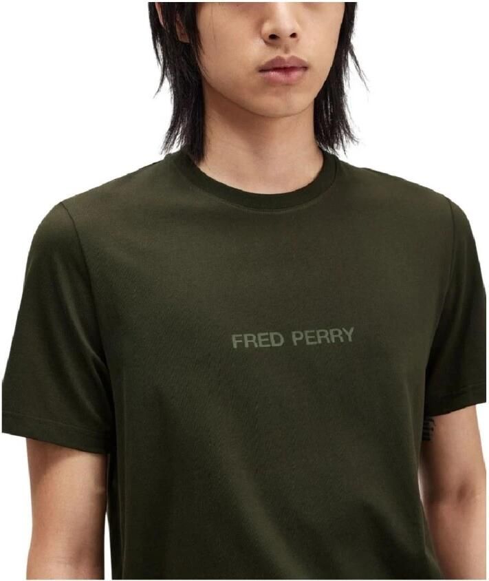Fred Perry Grafisch T-shirt Eerbetoon Laurierkroon Green Heren