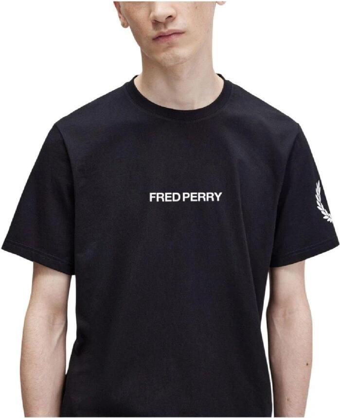 Fred Perry Casual Katoenen T-shirt voor Dagelijks Gebruik Black Heren - Foto 2