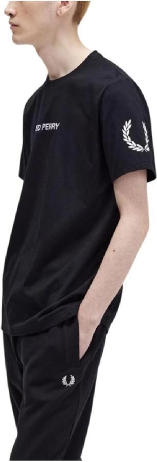 Fred Perry Casual Katoenen T-shirt voor Dagelijks Gebruik Black Heren - Foto 5