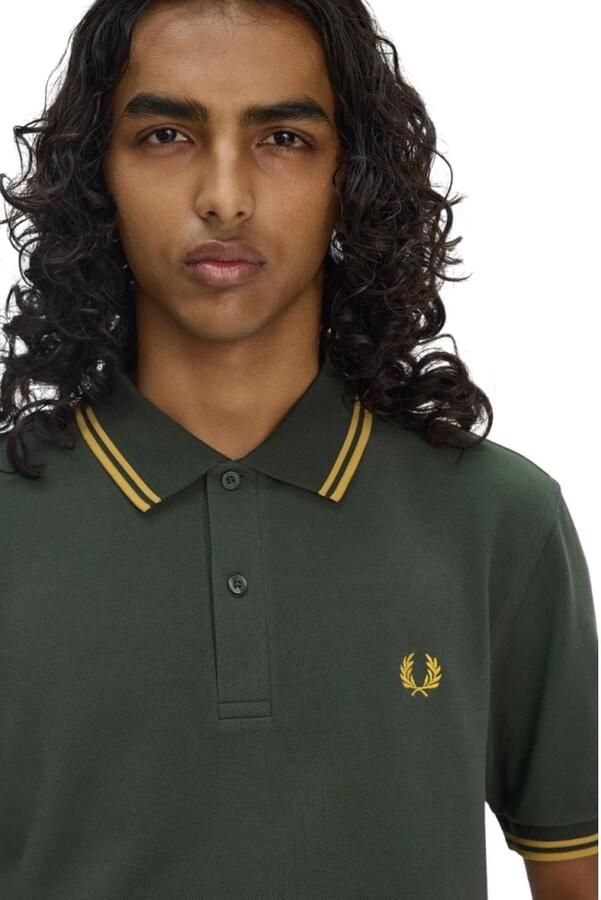 Fred Perry Groen Poloshirt met Dubbele Streep Green Heren - Foto 4