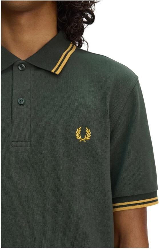 Fred Perry Groen Poloshirt met Dubbele Streep Green Heren - Foto 5