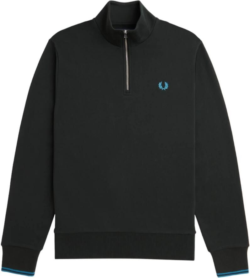 Fred Perry Geborduurde Katoenen Hoge Hals Sweater Green Heren