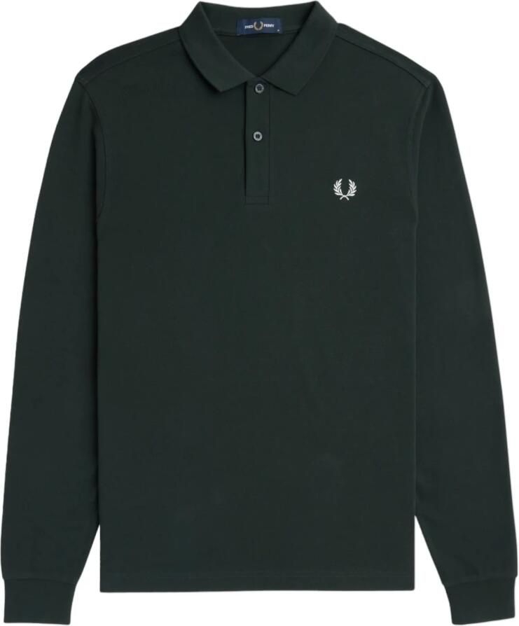 FRED PERRY Heren Polo's & T-shirts Long Sleeve Plain Shirt Olijf - Foto 5