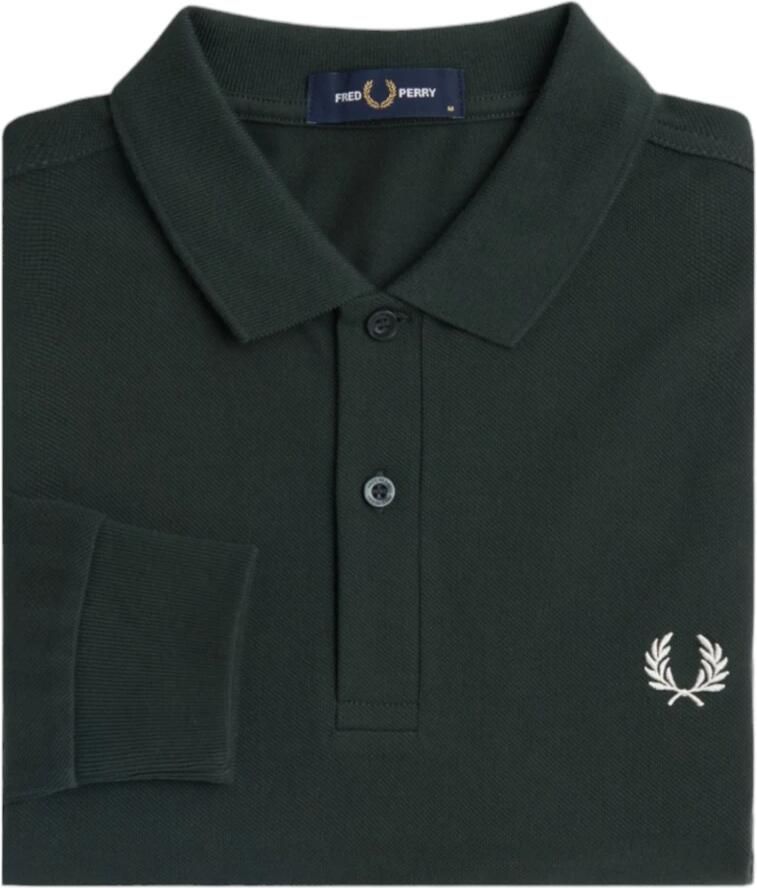FRED PERRY Heren Polo's & T-shirts Long Sleeve Plain Shirt Olijf