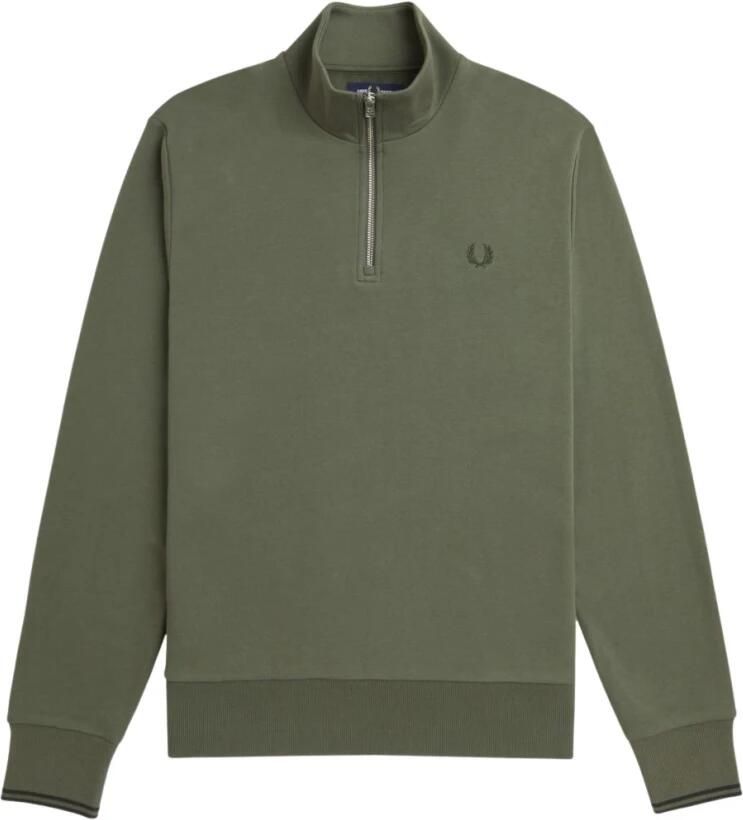 FRED PERRY Heren Truien & Vesten Half Zip Sweatshirt Groen