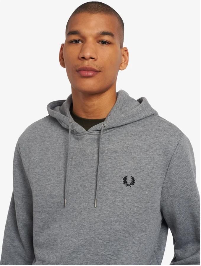 Fred Perry Hoodie met gerimpelde achterkant en dubbele streepmanchetten Gray Heren