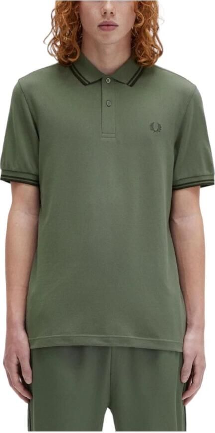 Fred Perry Twin Tipped Short Sleeve Polo Shirt Heren Green- Heren Green - Foto 3