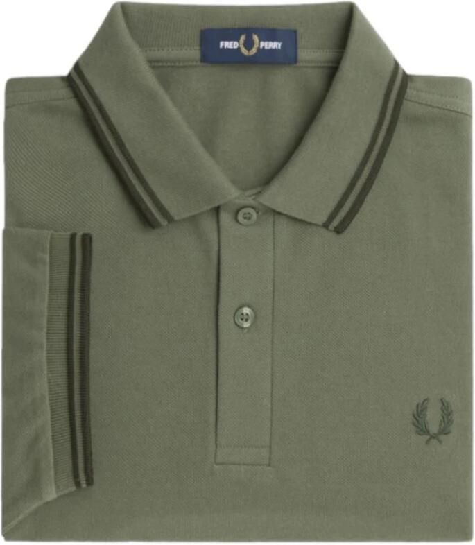 Fred Perry Twin Tipped Short Sleeve Polo Shirt Heren Green- Heren Green - Foto 2