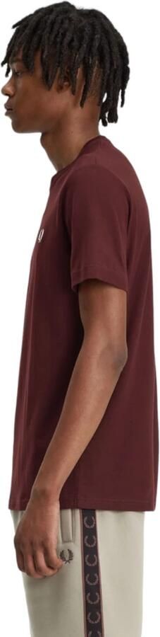 Fred Perry Bordeaux Logo Ronde Hals T-shirt Red Heren - Foto 5