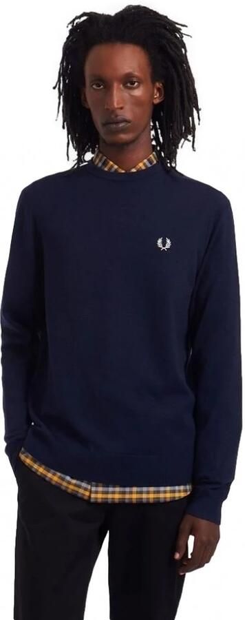 Fred Perry Blauwe Sweaters Klassieke Crew Neck Jumper Blauw Heren - Foto 5